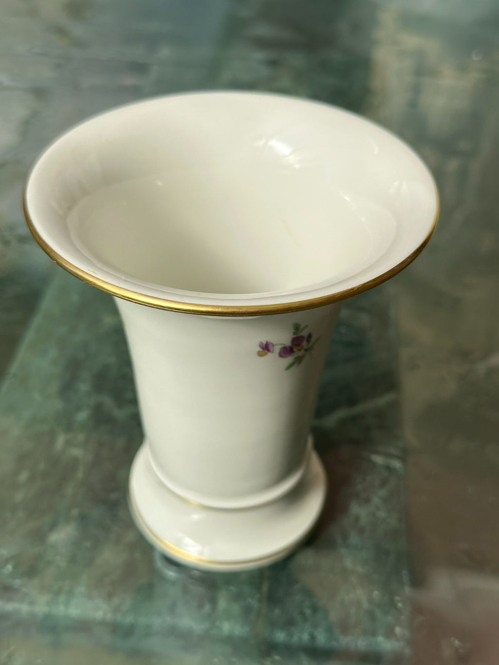 Meissen Porzellan Vase handbemalt Erste Wahl Trompetenvase Blumen