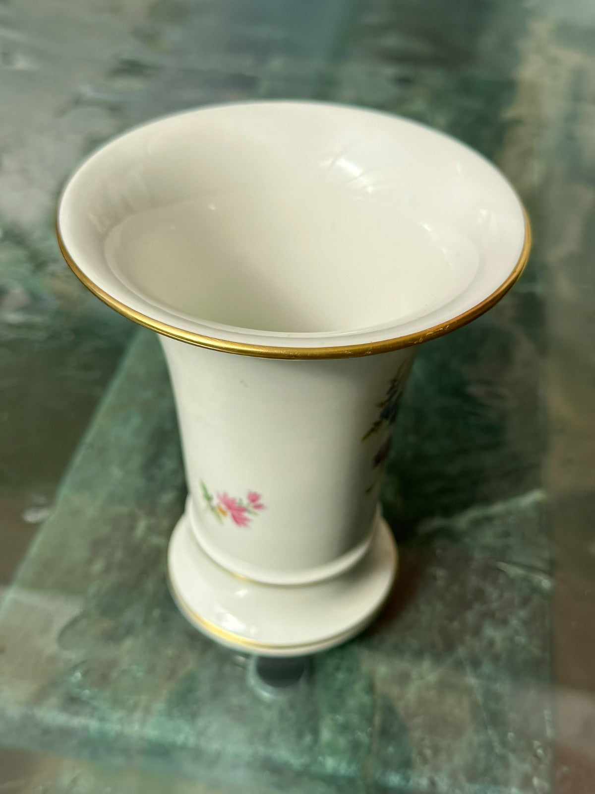 Meissen Porzellan Vase handbemalt Erste Wahl Trompetenvase Blumen