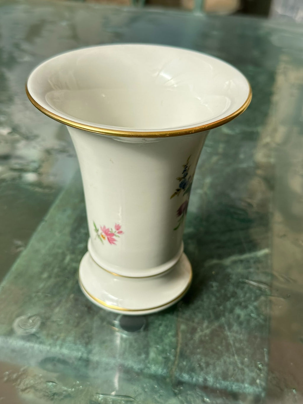 Meissen Porzellan Vase handbemalt Erste Wahl Trompetenvase Blumen