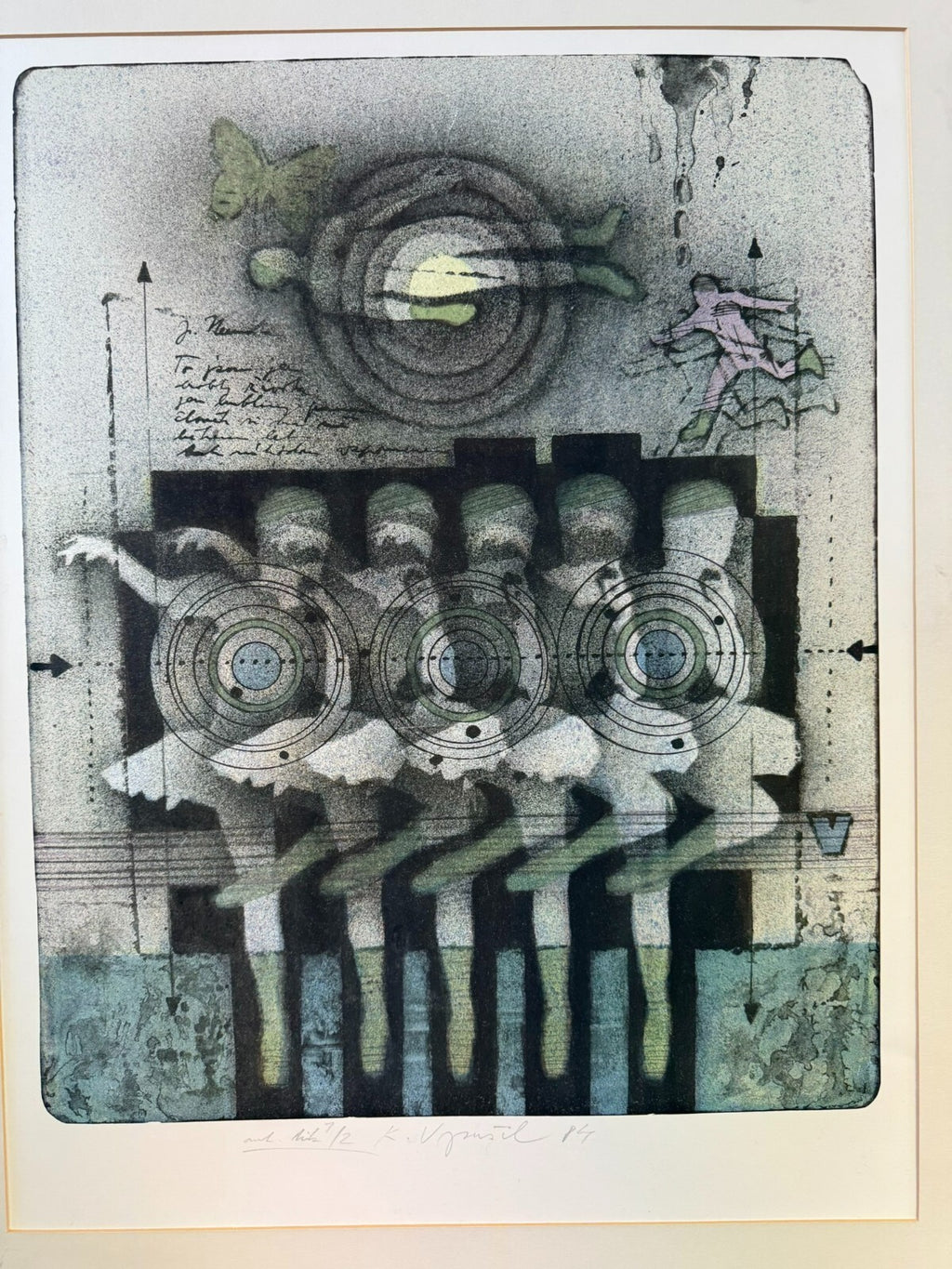 Karel Vysusil (1926-2014)SIGNIERTE Lithografie in Passepartout gerahmt