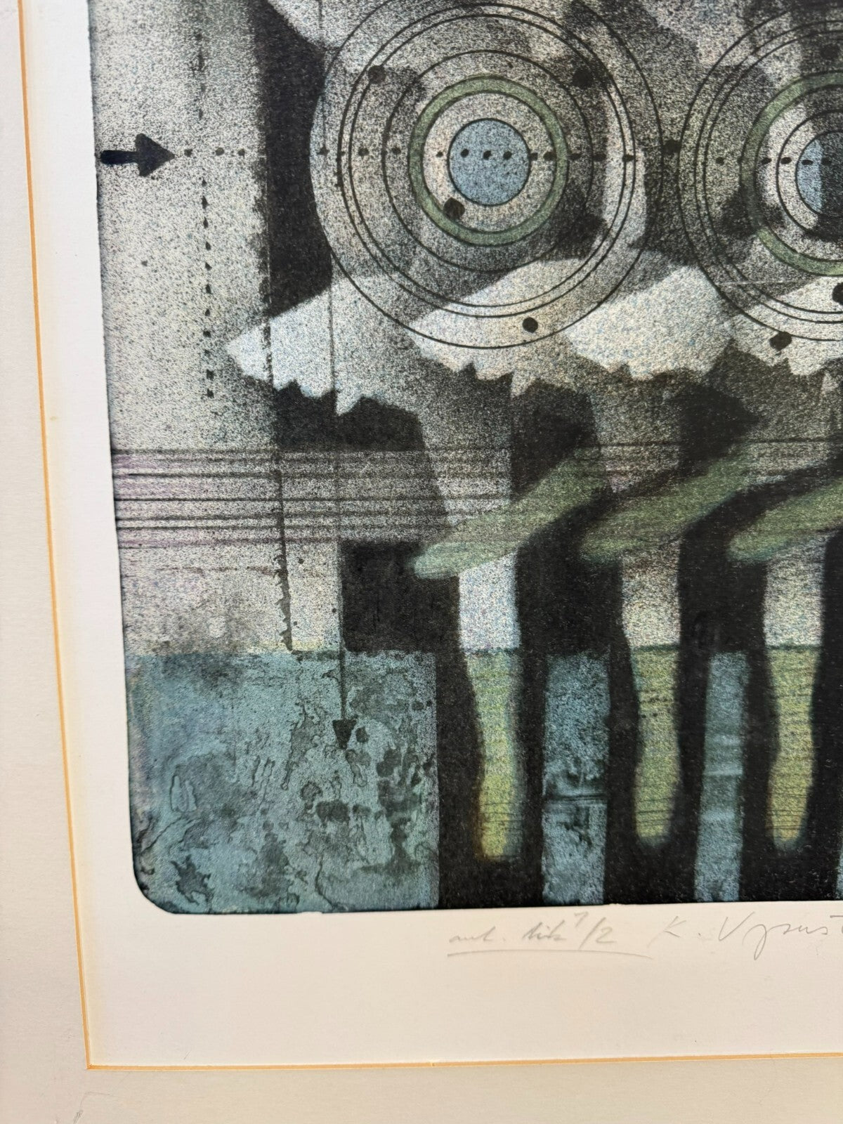 Karel Vysusil (1926-2014)SIGNIERTE Lithografie in Passepartout gerahmt