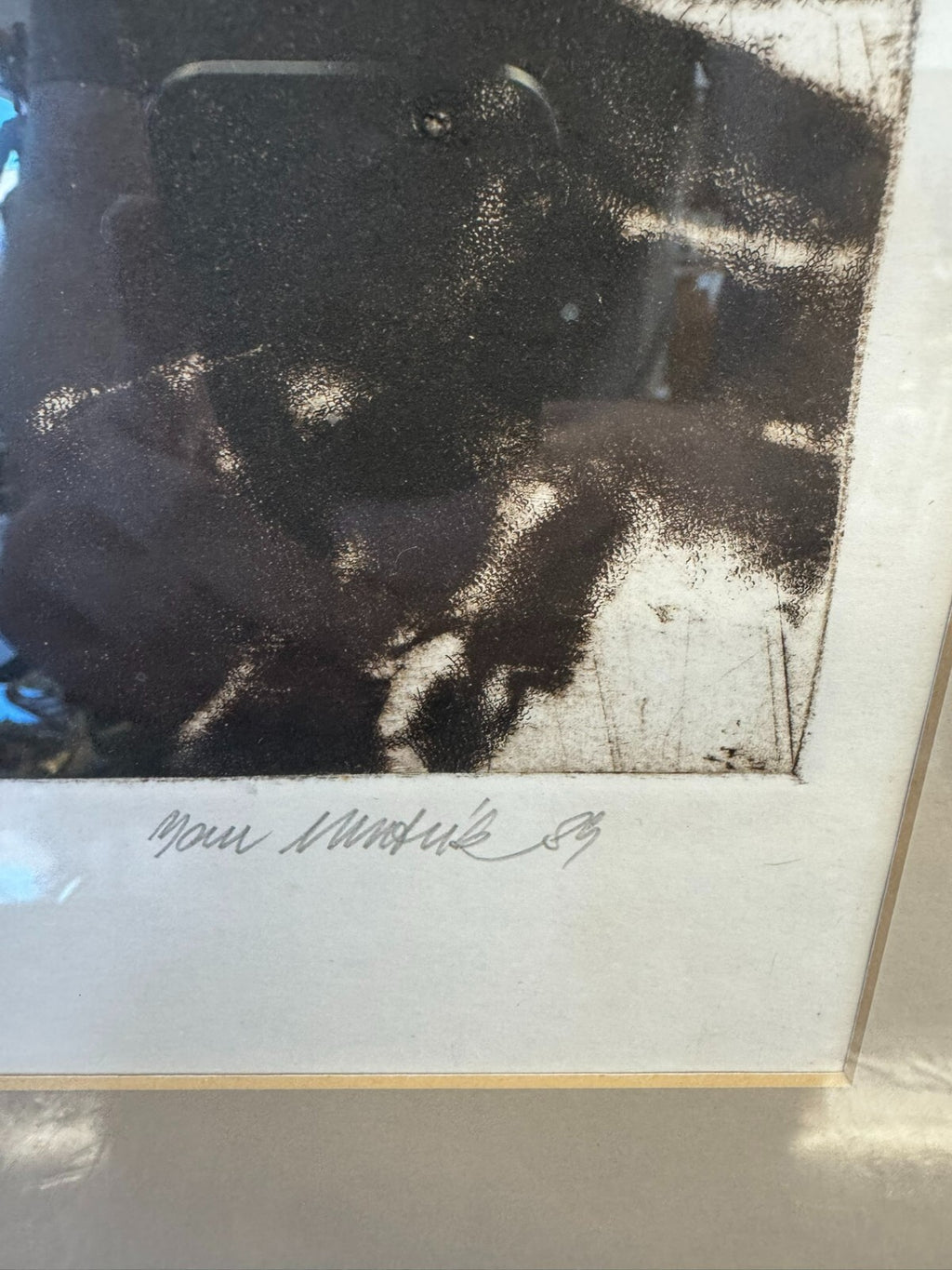 Jan Mentlík (1929) Signierte Lithografie Hinter Glas König auf Pferd