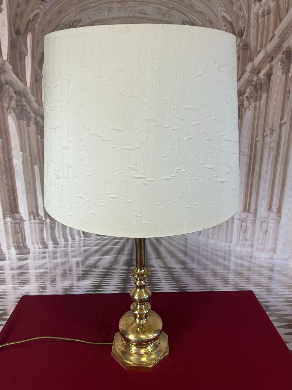 Paar Tischleuchten Messing Barock Form Barockleuchter Stillampen 2x Lampe