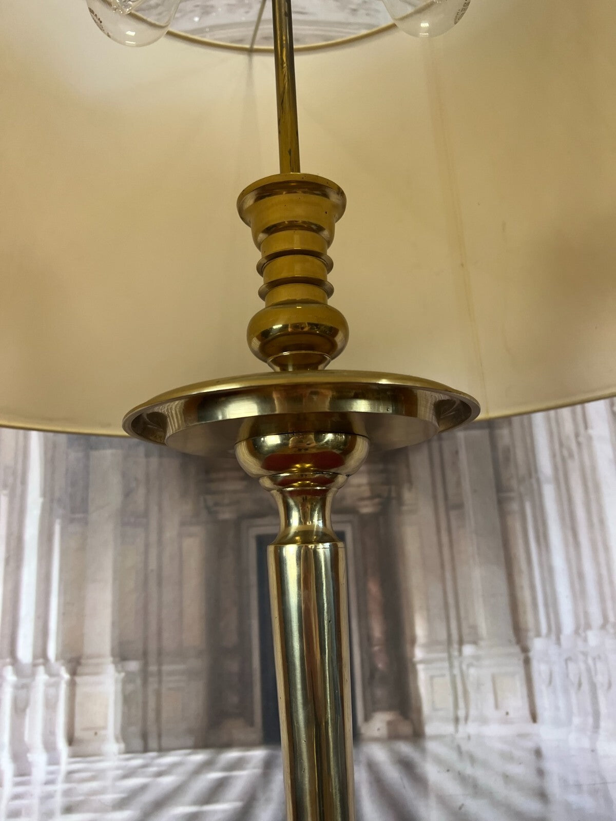 Paar Tischleuchten Messing Barock Form Barockleuchter Stillampen 2x Lampe