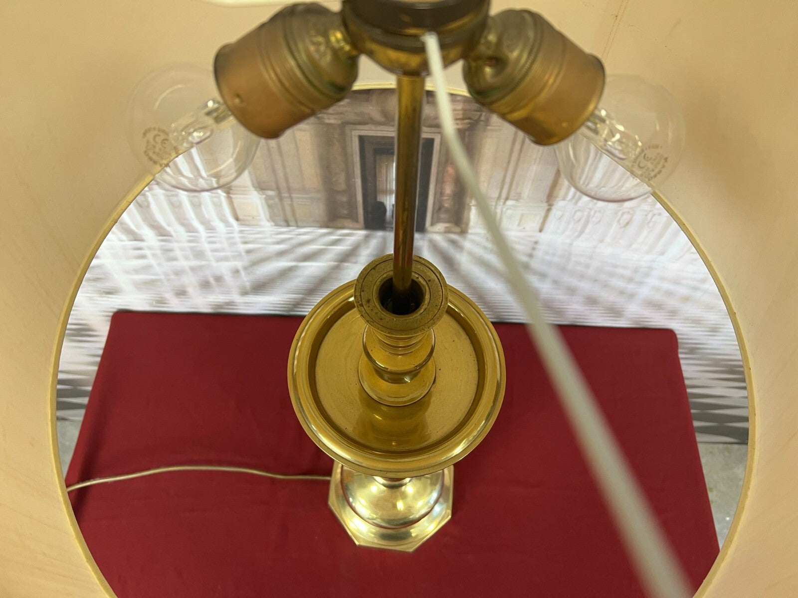 Paar Tischleuchten Messing Barock Form Barockleuchter Stillampen 2x Lampe