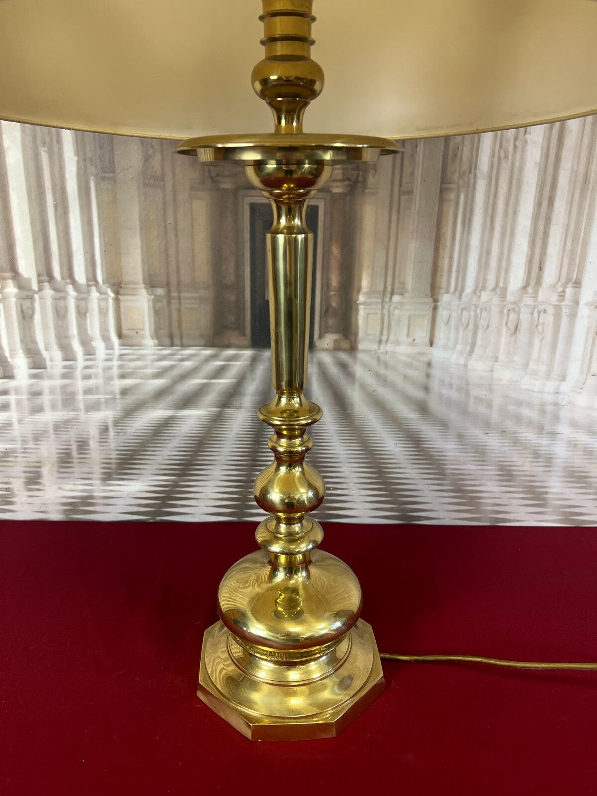 Paar Tischleuchten Messing Barock Form Barockleuchter Stillampen 2x Lampe