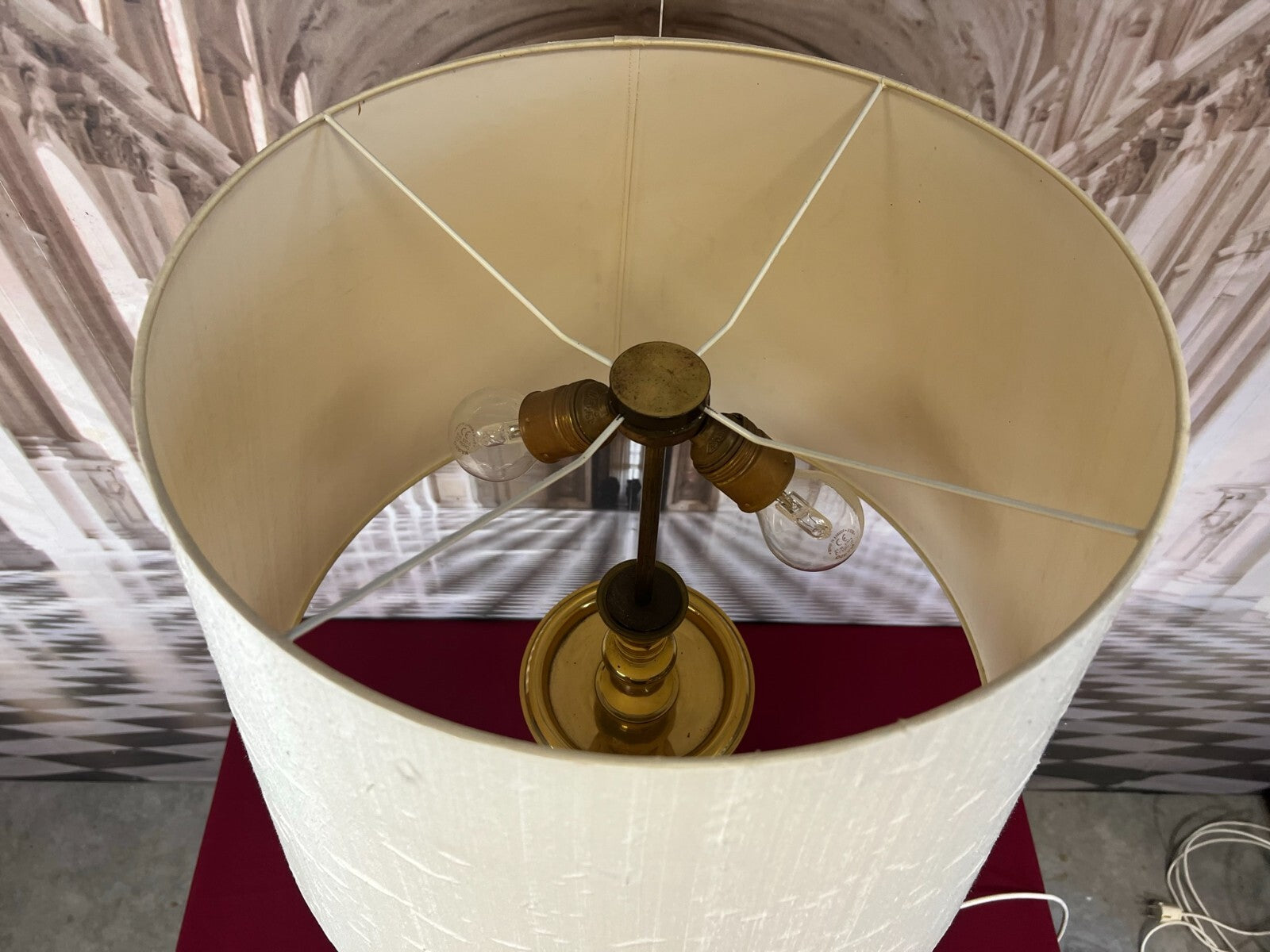 Paar Tischleuchten Messing Barock Form Barockleuchter Stillampen 2x Lampe