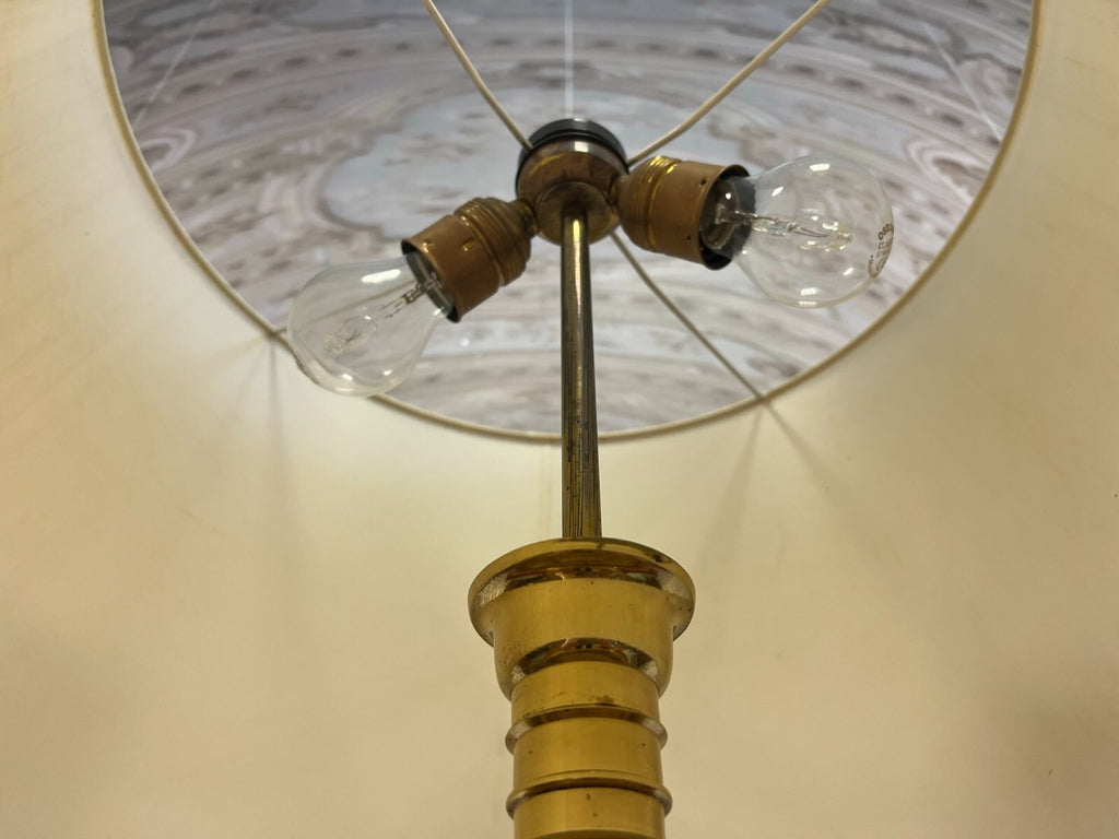Paar Tischleuchten Messing Barock Form Barockleuchter Stillampen 2x Lampe