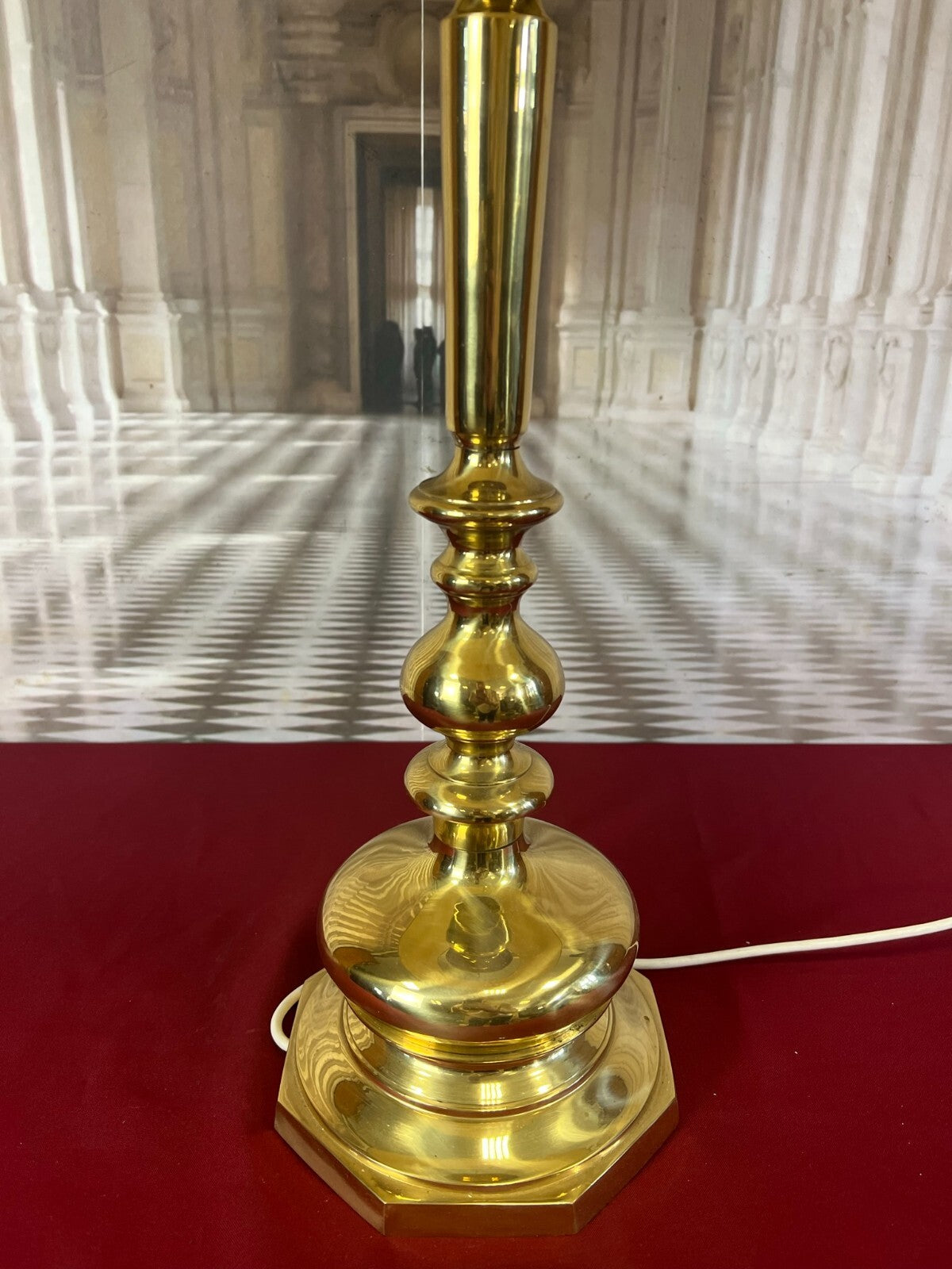 Paar Tischleuchten Messing Barock Form Barockleuchter Stillampen 2x Lampe