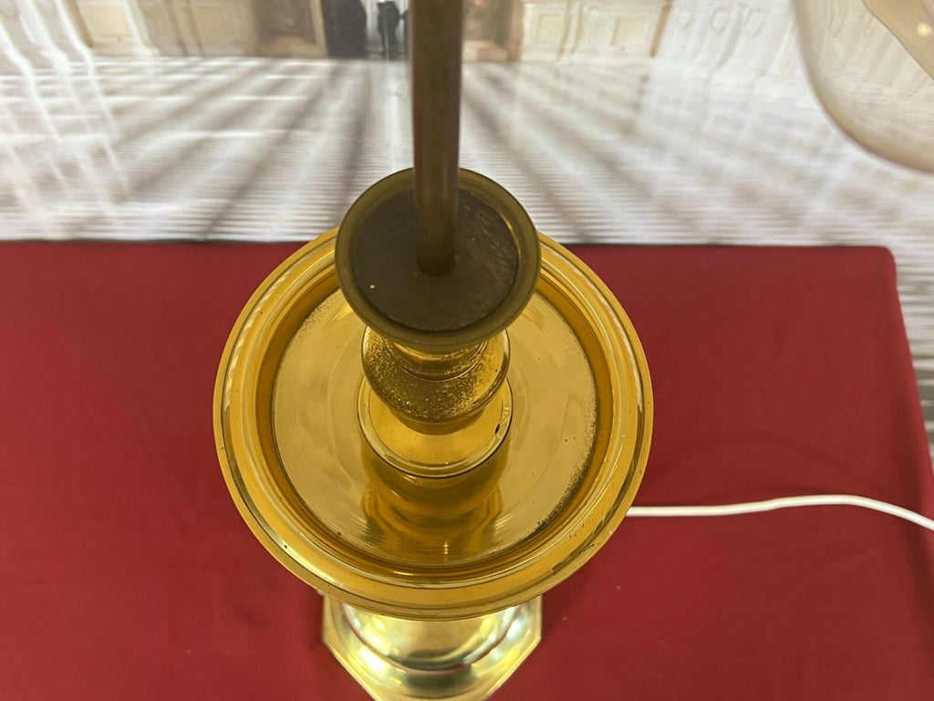 Paar Tischleuchten Messing Barock Form Barockleuchter Stillampen 2x Lampe