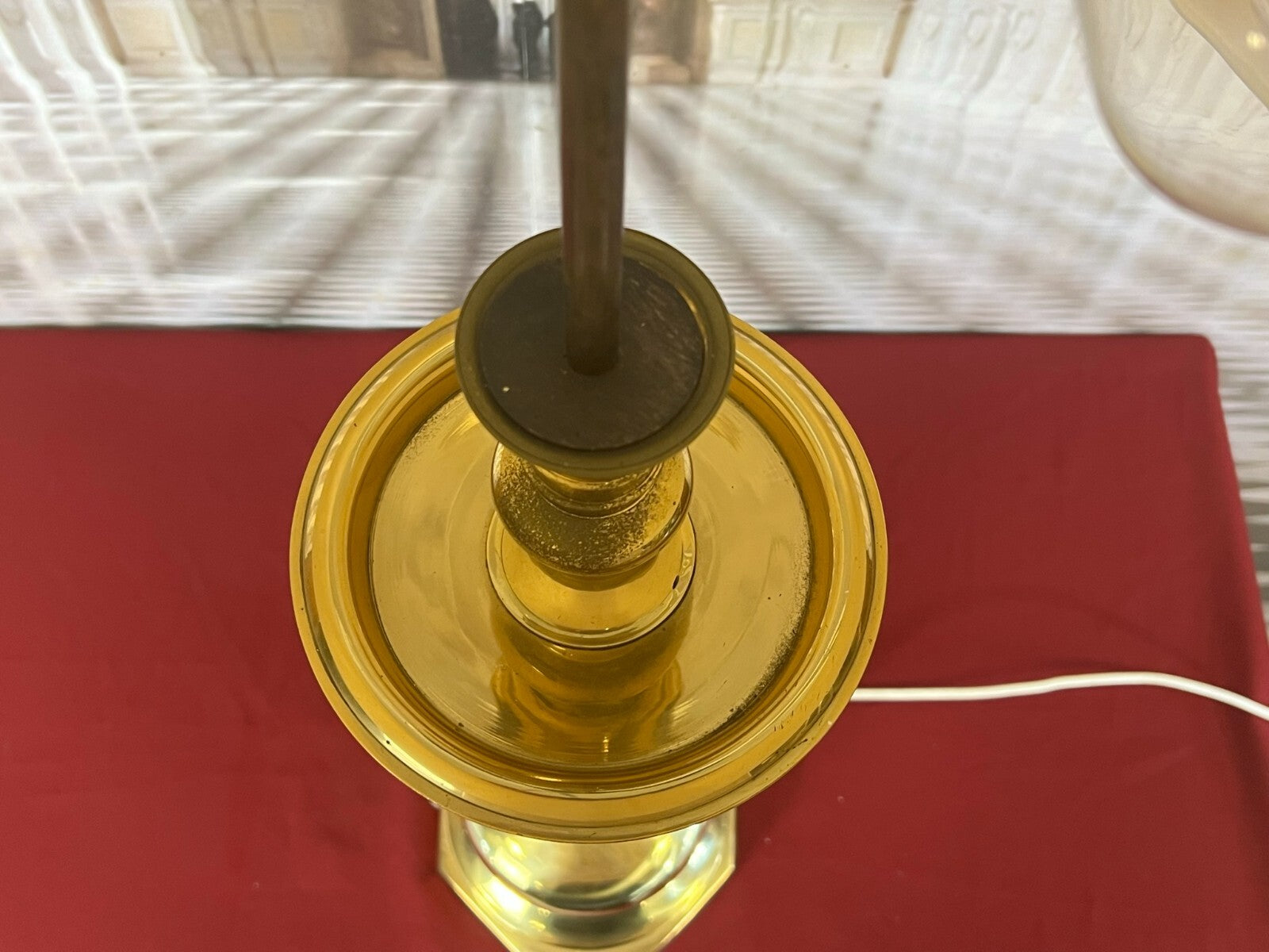 Paar Tischleuchten Messing Barock Form Barockleuchter Stillampen 2x Lampe