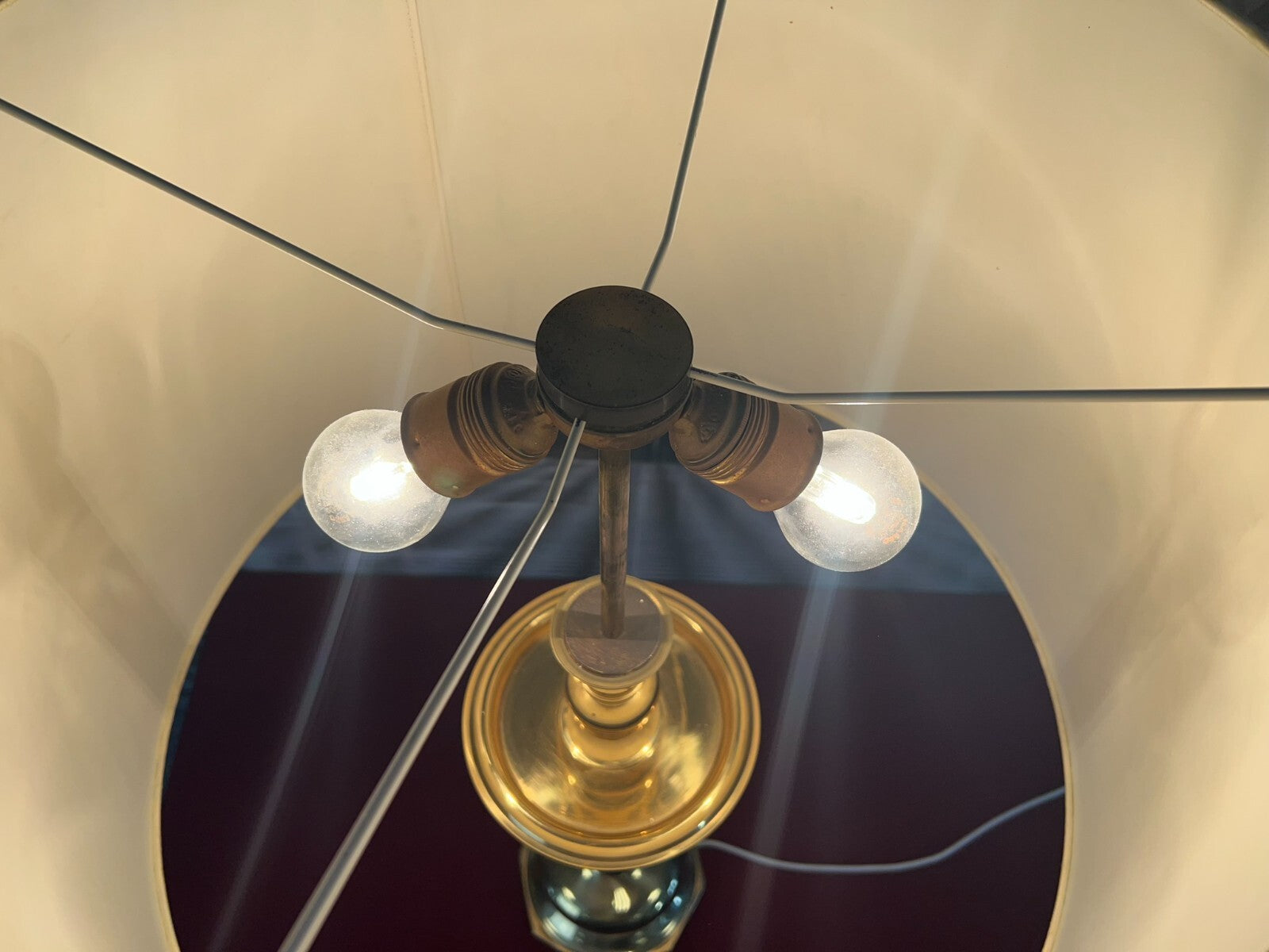 Paar Tischleuchten Messing Barock Form Barockleuchter Stillampen 2x Lampe