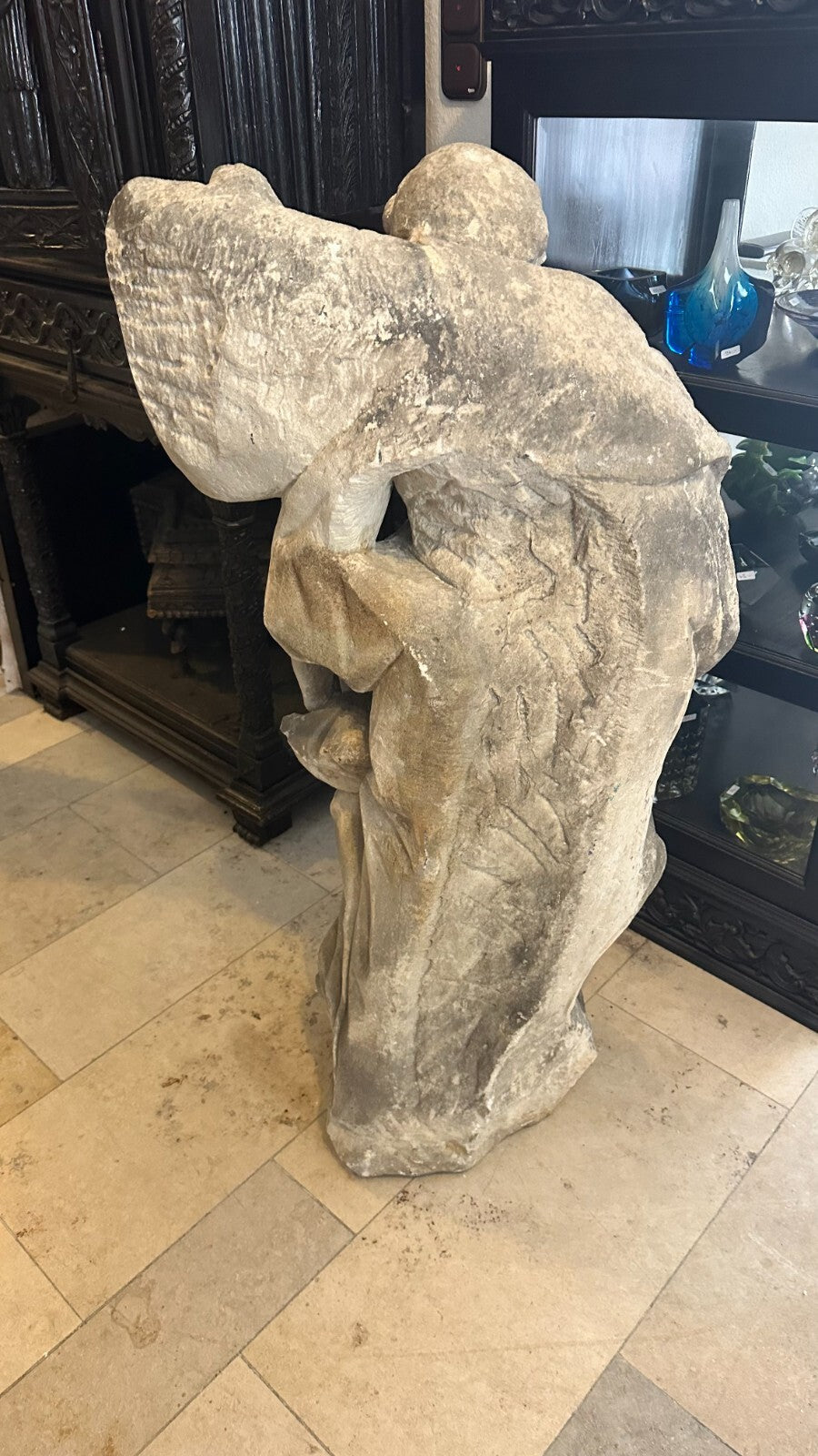 Barock Heiligenfigur aus Sandstein 18 tes Jhdt Heiliger mit Umhang 111cm