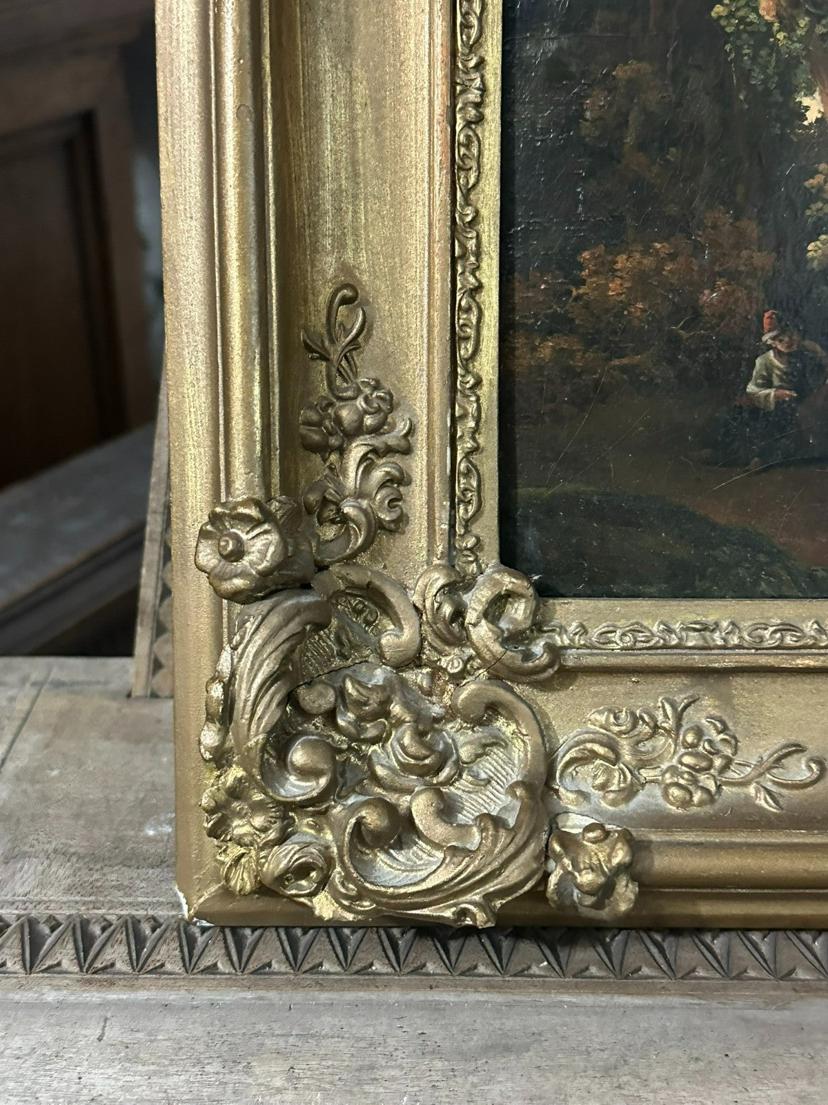 Barock Altmeister Ölgemälde Rastende Bauern Landschaft um 1750
