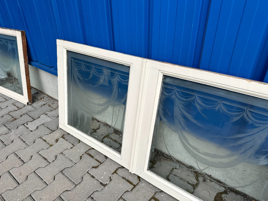 Innenraum Supraporte Fenster Glas Jugendstil um 1900 Girlanden Ätzdekor