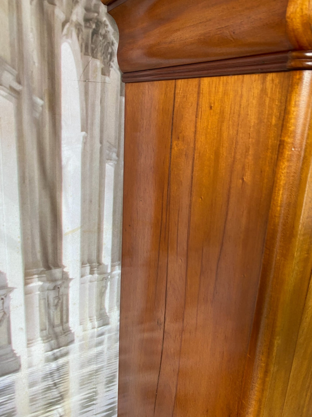 Biedermeier Sekretär um 1860 antik Mahagoni Furnier Innen Birke Schreibmöbel