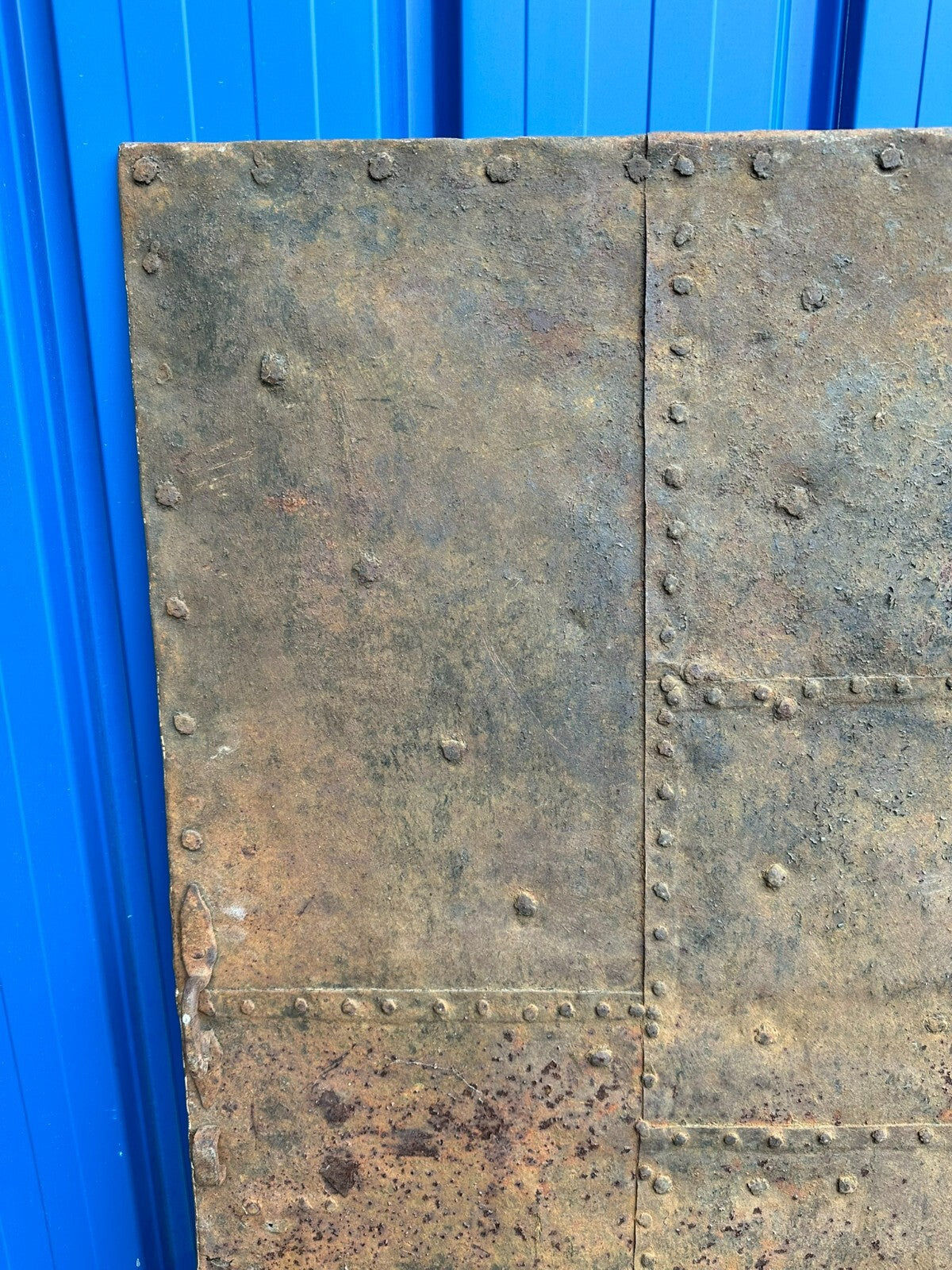 Grosse antike Spät-Gotische Tür Türblatt aus Eisen 16/17 tes Jhdt 86,5x181,5cm