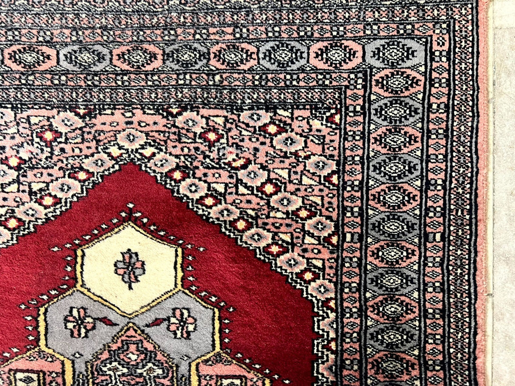 Alter Orientteppich Medaillonteppich Teppich aus Wolle handgeknüpft 173x95cm