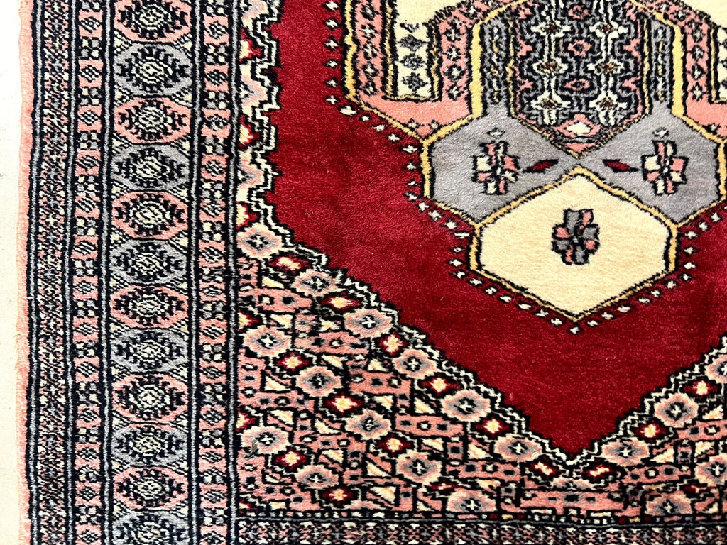 Alter Orientteppich Medaillonteppich Teppich aus Wolle handgeknüpft 173x95cm