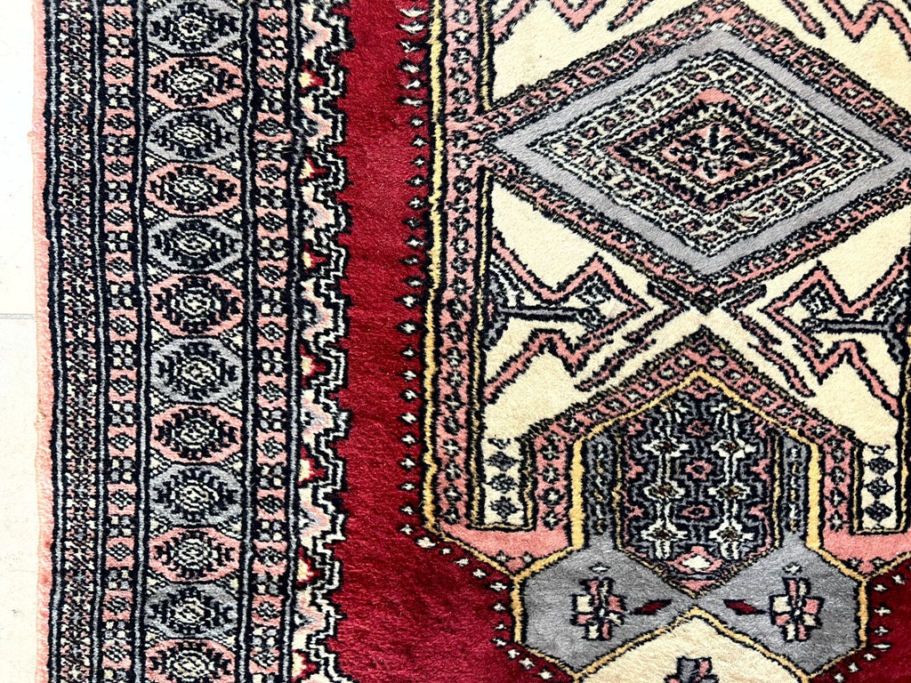 Alter Orientteppich Medaillonteppich Teppich aus Wolle handgeknüpft 173x95cm
