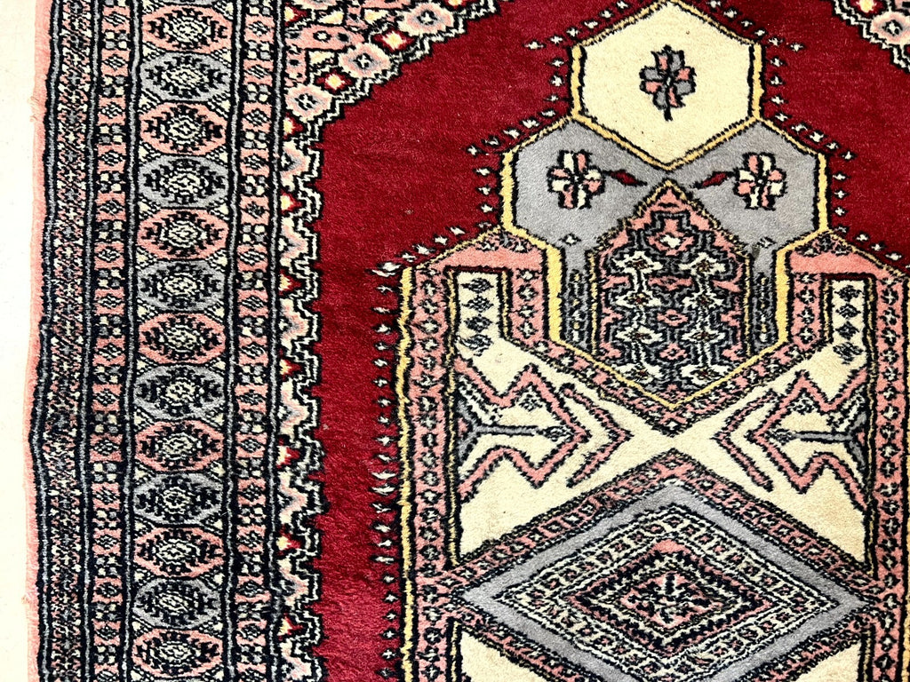 Alter Orientteppich Medaillonteppich Teppich aus Wolle handgeknüpft 173x95cm