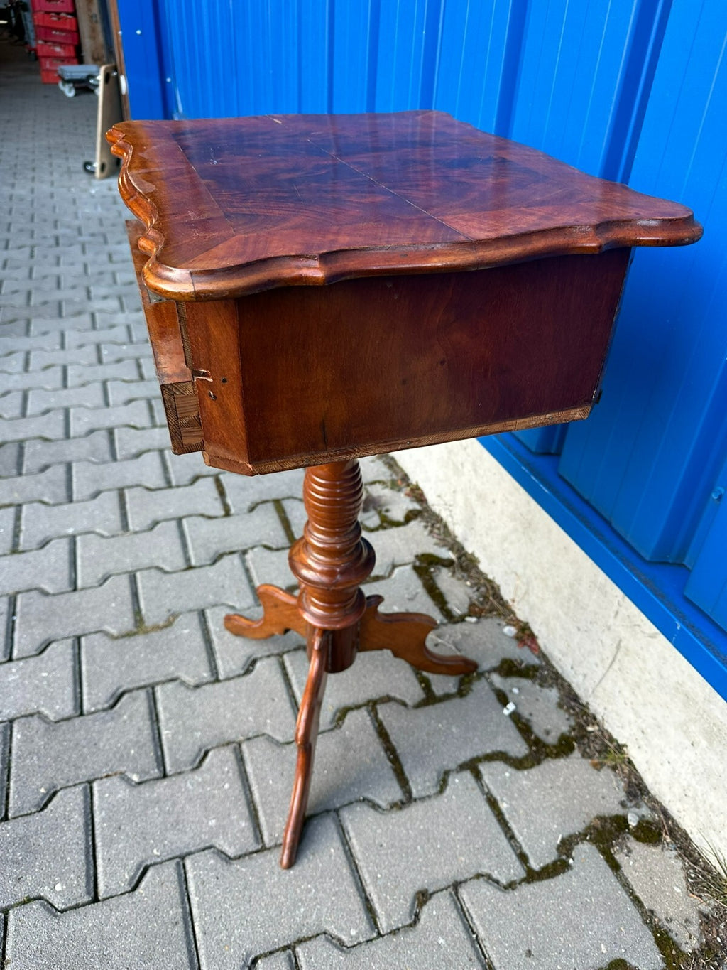 Antiker Beistelltisch Nähtisch um 1860 Mahagoni Louis Philippe