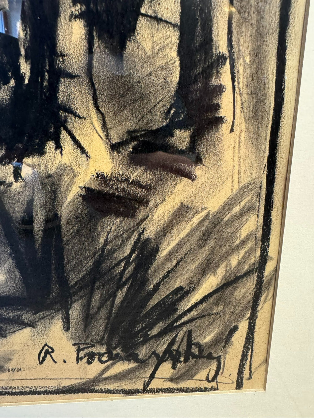 Roman Podrazsky Kohlestift Zeichnung Böhmerwald Iii gerahmt
