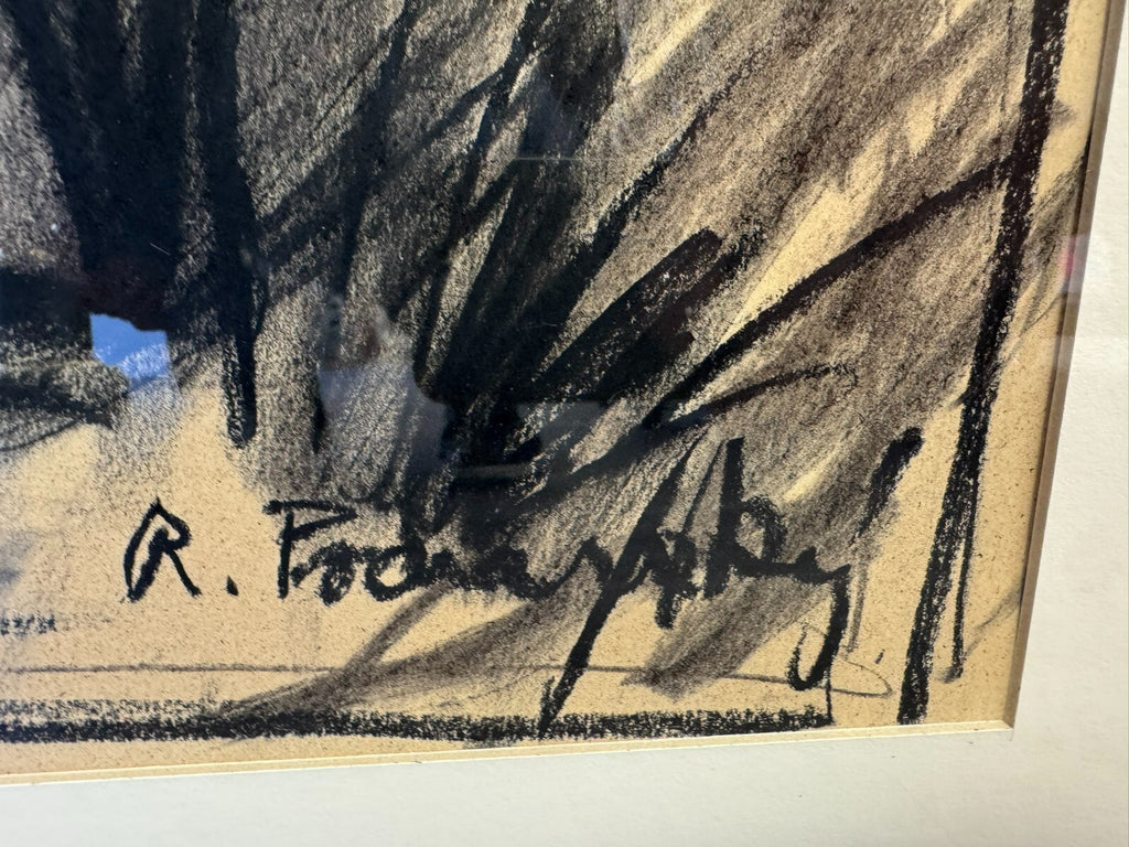Roman Podrazsky Kohlestift Zeichnung Böhmerwald Iii gerahmt