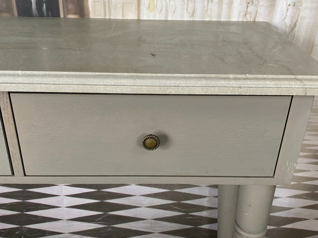 Moderne Wandkonsole Holz massiv mit Specksteinplatte Naturstein