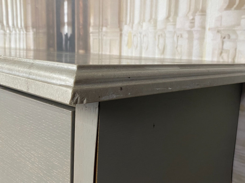 Moderne Wandkonsole Holz massiv mit Specksteinplatte Naturstein