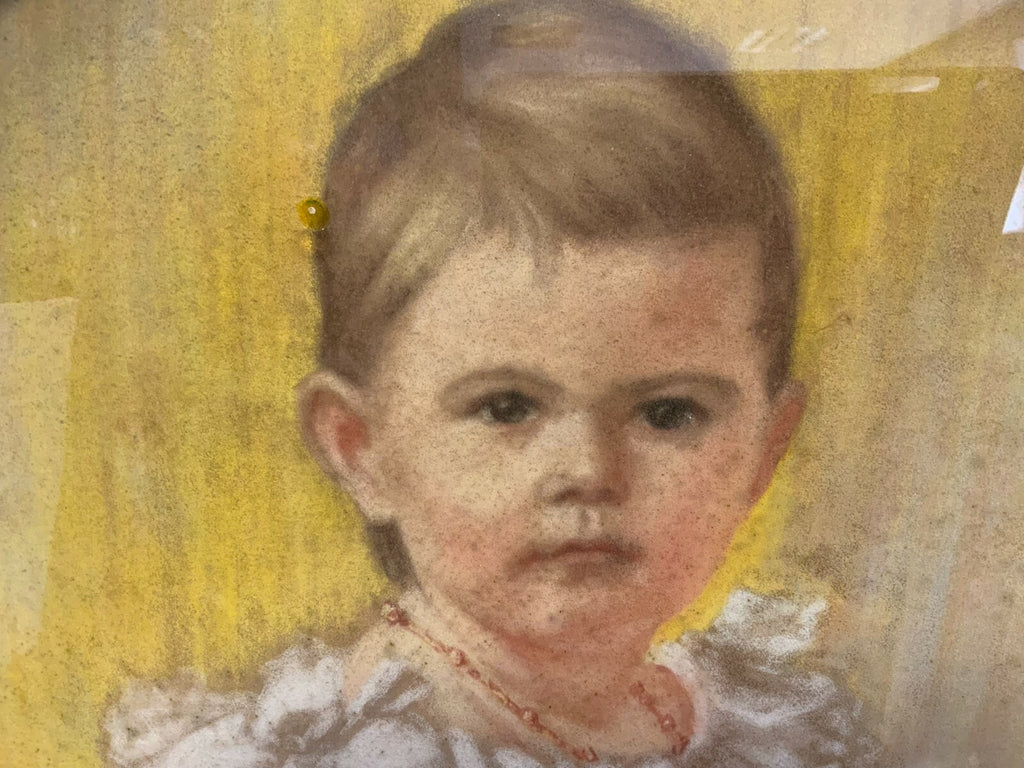 Pastell Portrait Mädchen von R. Lottner Düsseldorf signiert