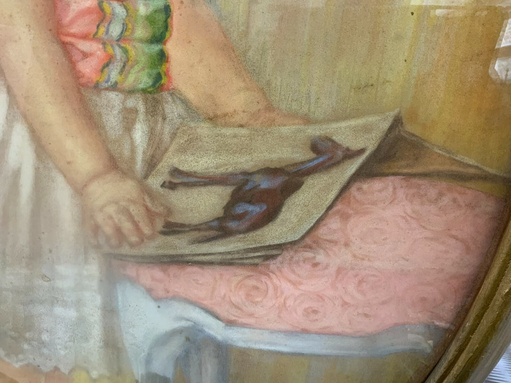 Pastell Portrait Mädchen von R. Lottner Düsseldorf signiert
