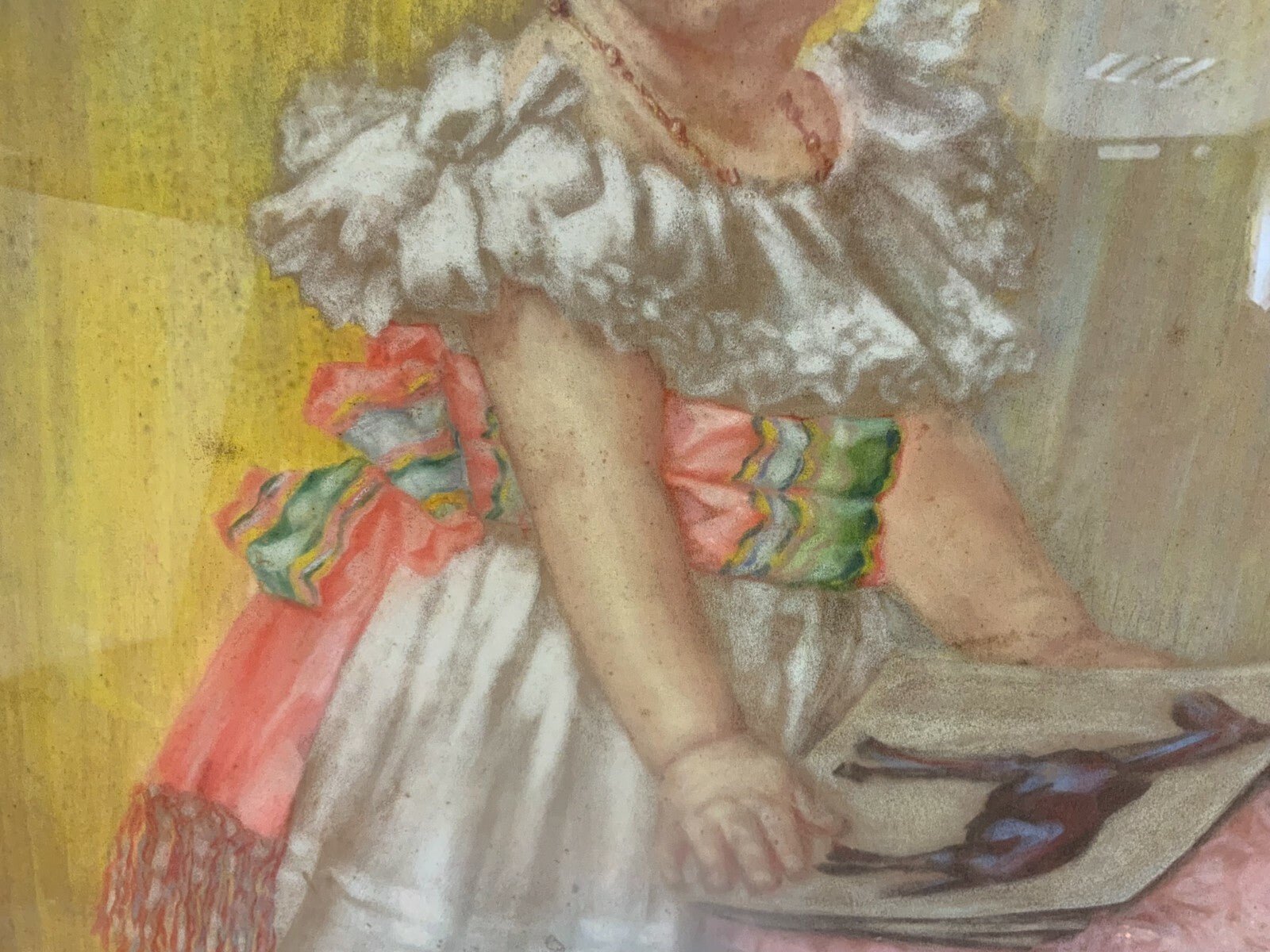 Pastell Portrait Mädchen von R. Lottner Düsseldorf signiert