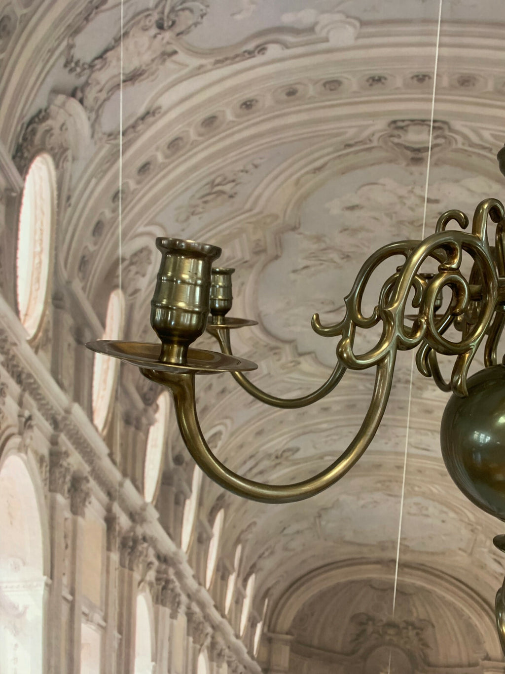 Barockleuchter Messing Kandelaber alter Decken Leuchter Barockstil massiv