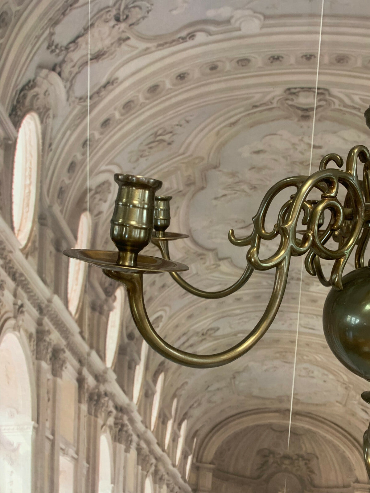 Barockleuchter Messing Kandelaber alter Decken Leuchter Barockstil massiv