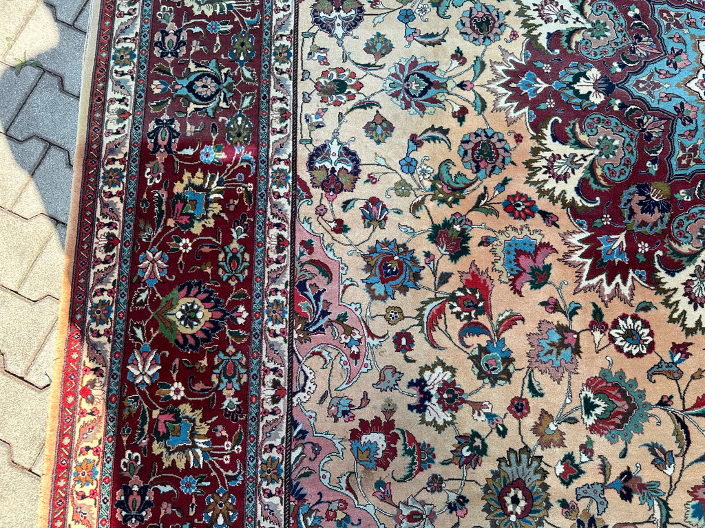 Alter Perser Teppich Orientteppich aus Wolle handgeknüpft 396x285cm