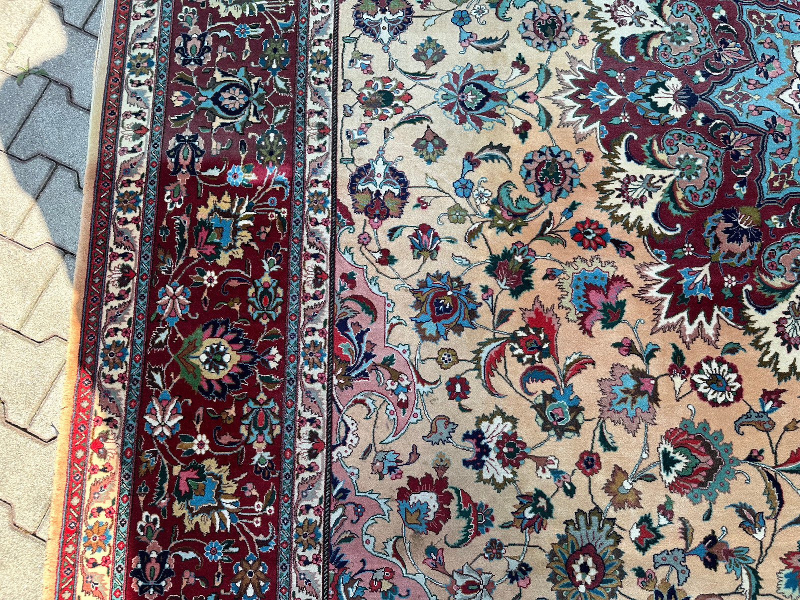 Alter Perser Teppich Orientteppich aus Wolle handgeknüpft 396x285cm