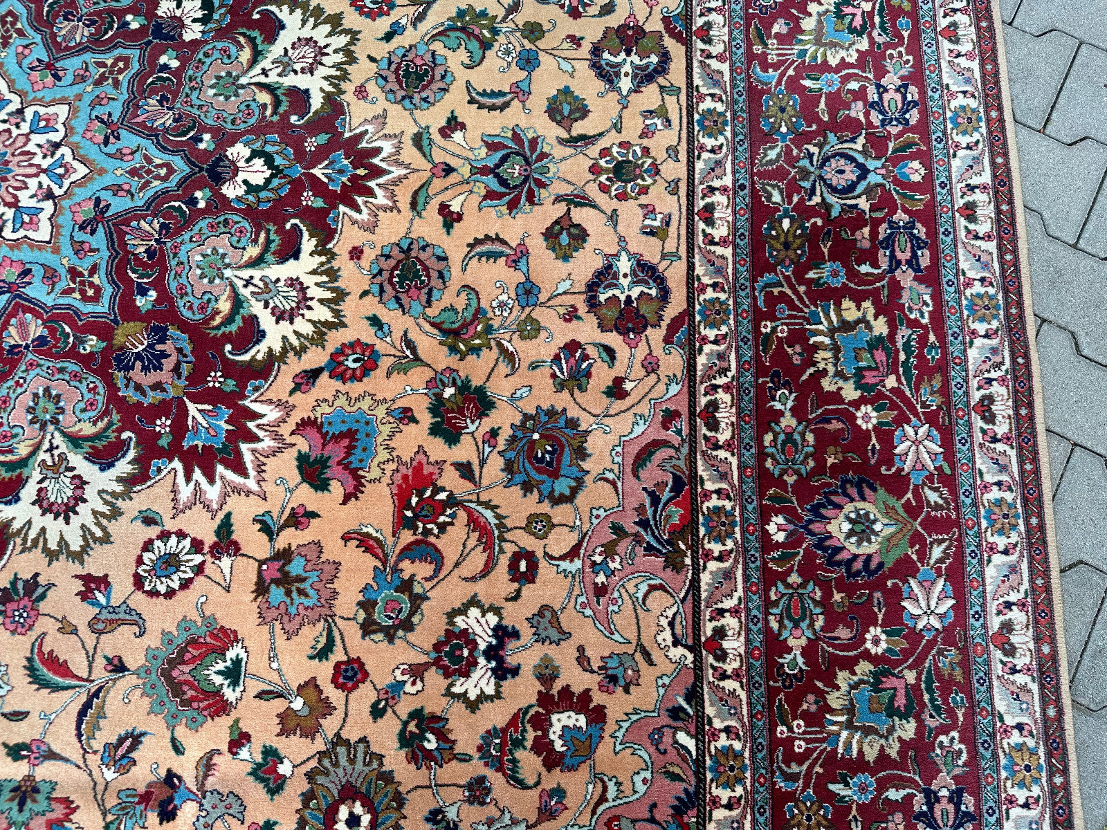 Alter Perser Teppich Orientteppich aus Wolle handgeknüpft 396x285cm