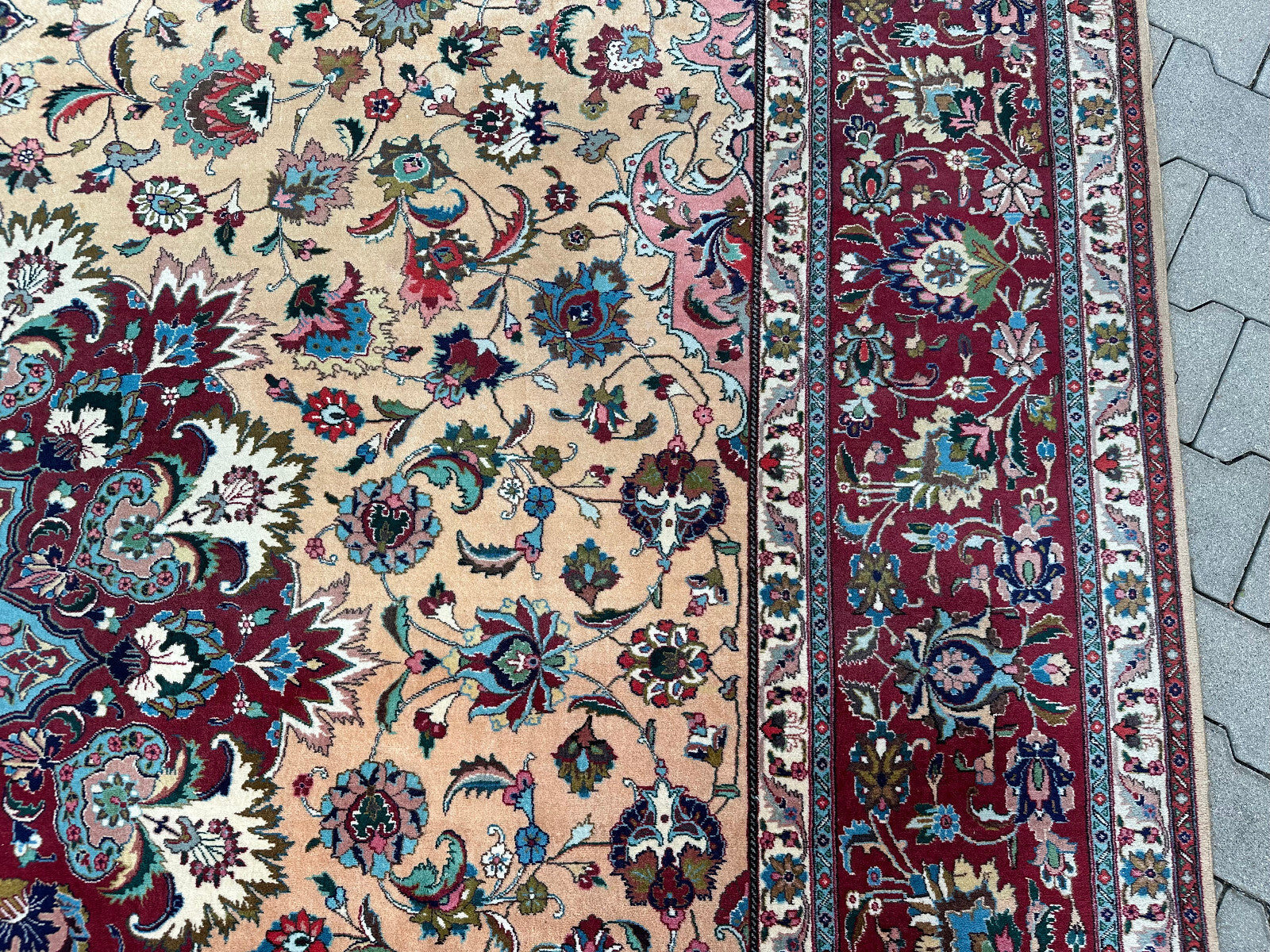 Alter Perser Teppich Orientteppich aus Wolle handgeknüpft 396x285cm