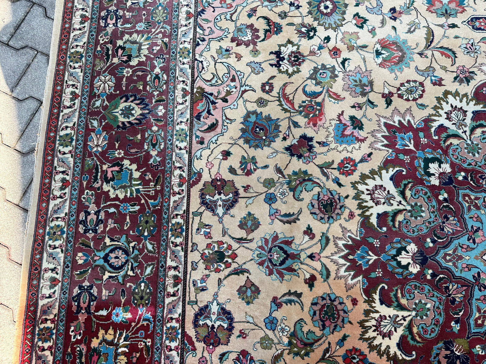 Alter Perser Teppich Orientteppich aus Wolle handgeknüpft 396x285cm