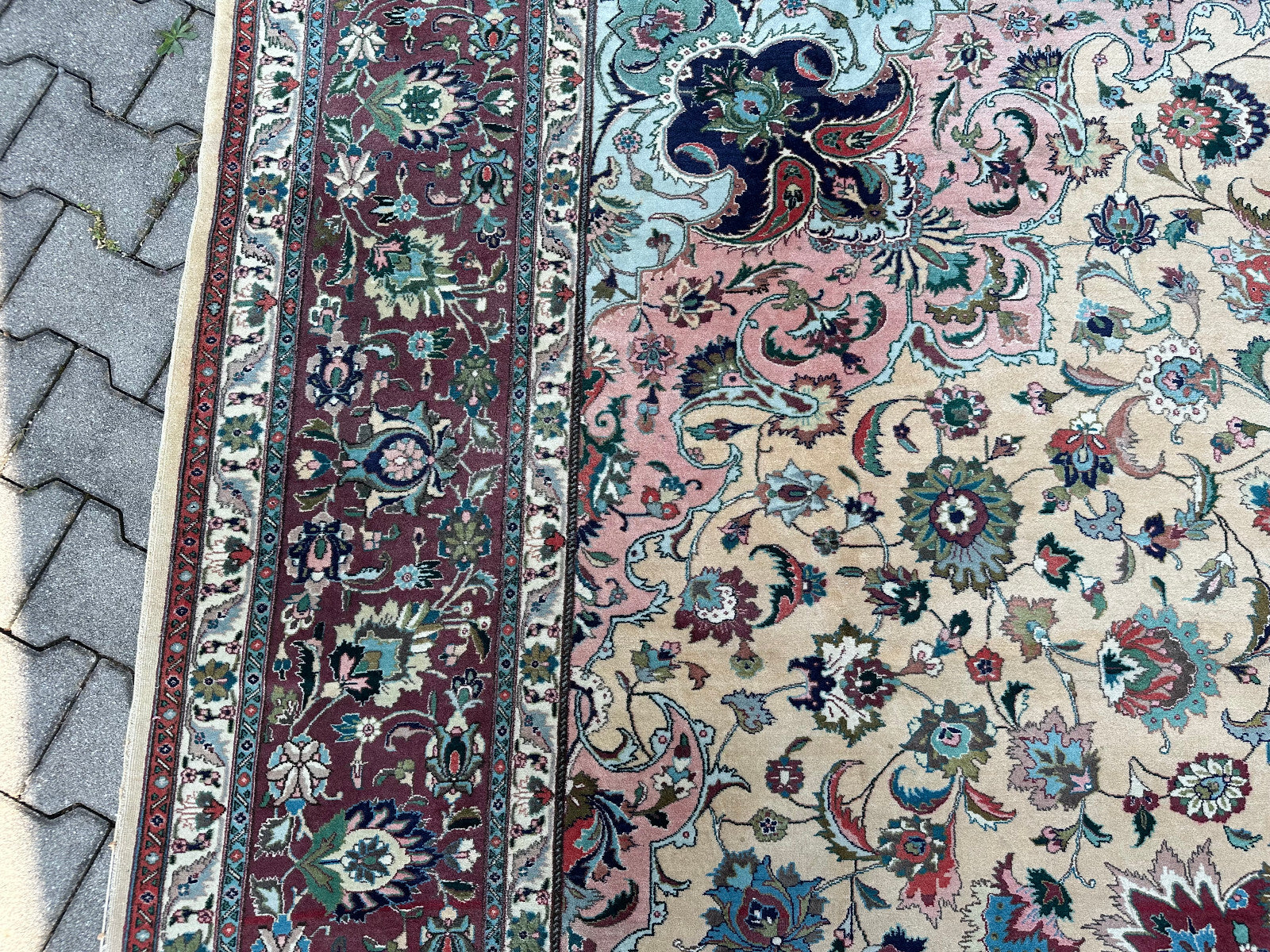 Alter Perser Teppich Orientteppich aus Wolle handgeknüpft 396x285cm