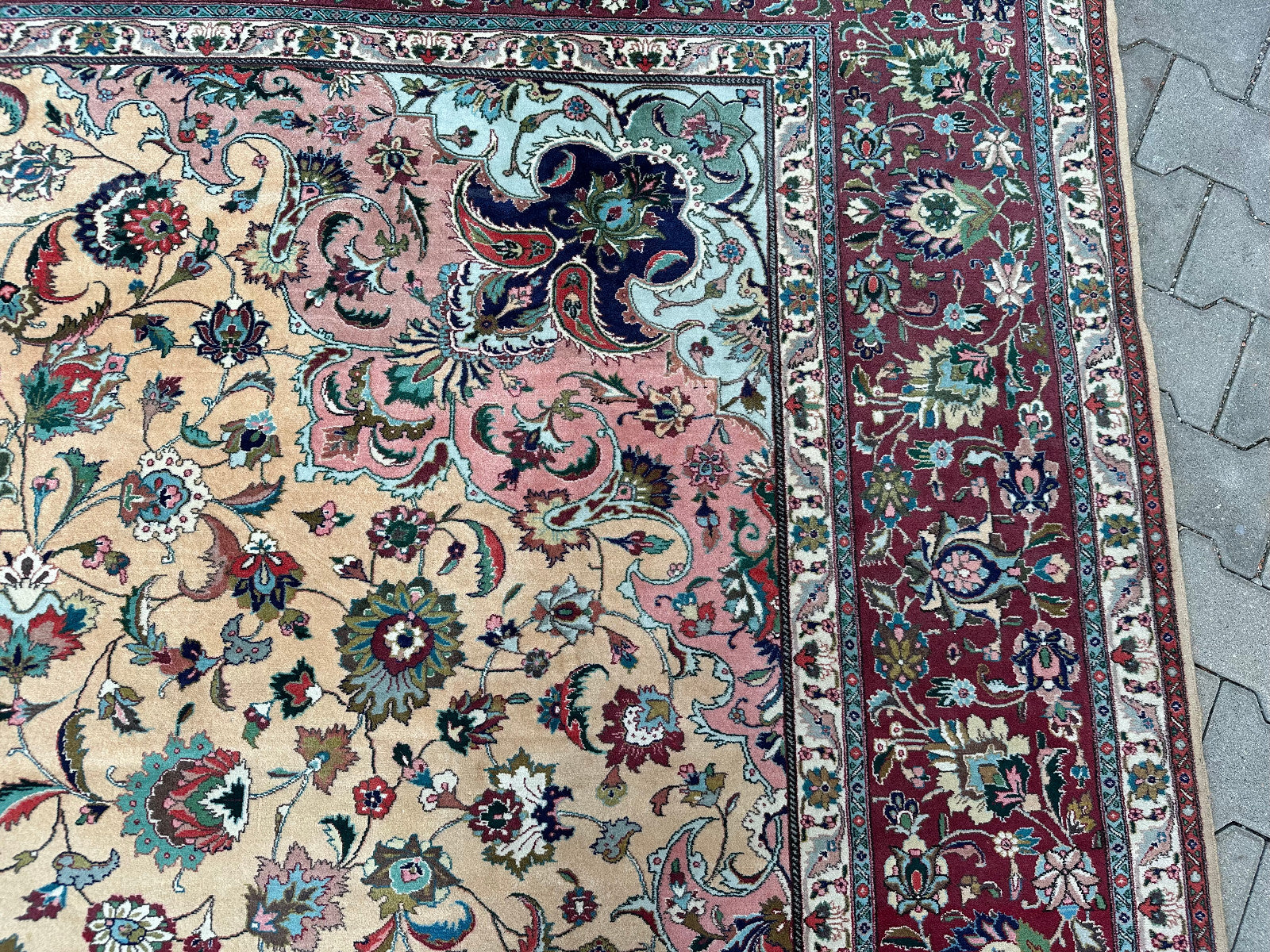 Alter Perser Teppich Orientteppich aus Wolle handgeknüpft 396x285cm