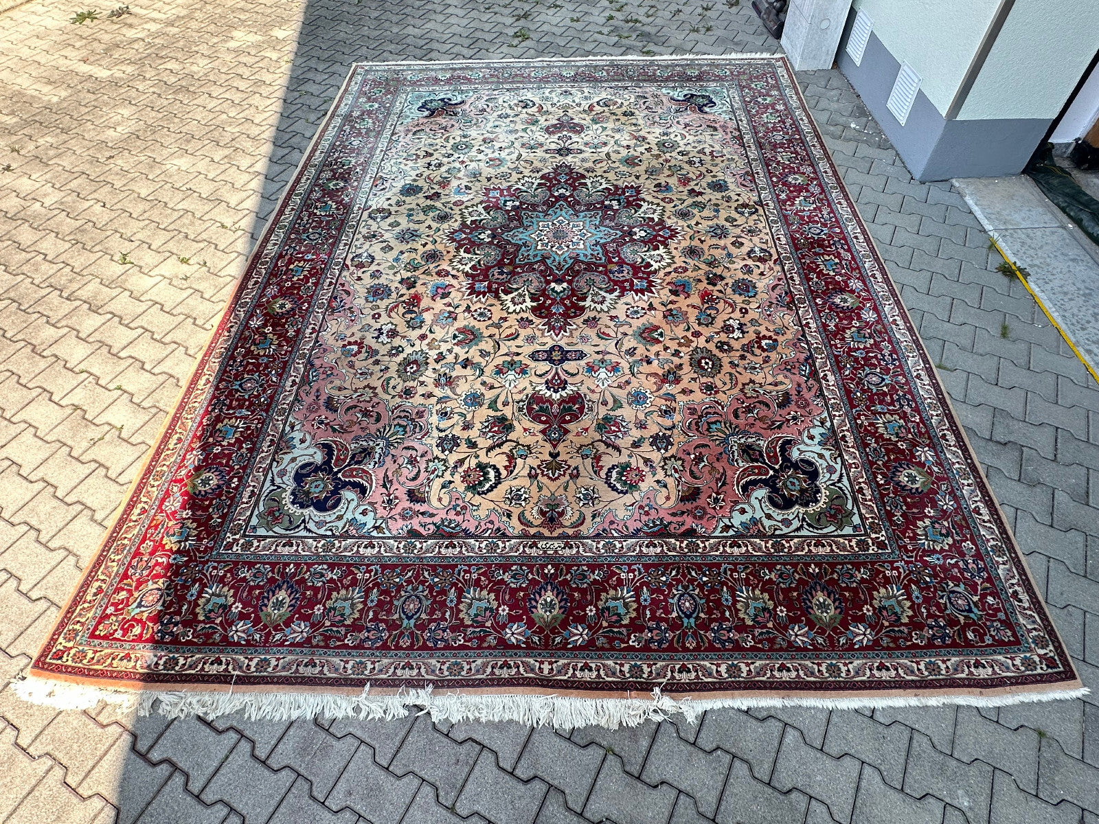Alter Perser Teppich Orientteppich aus Wolle handgeknüpft 396x285cm