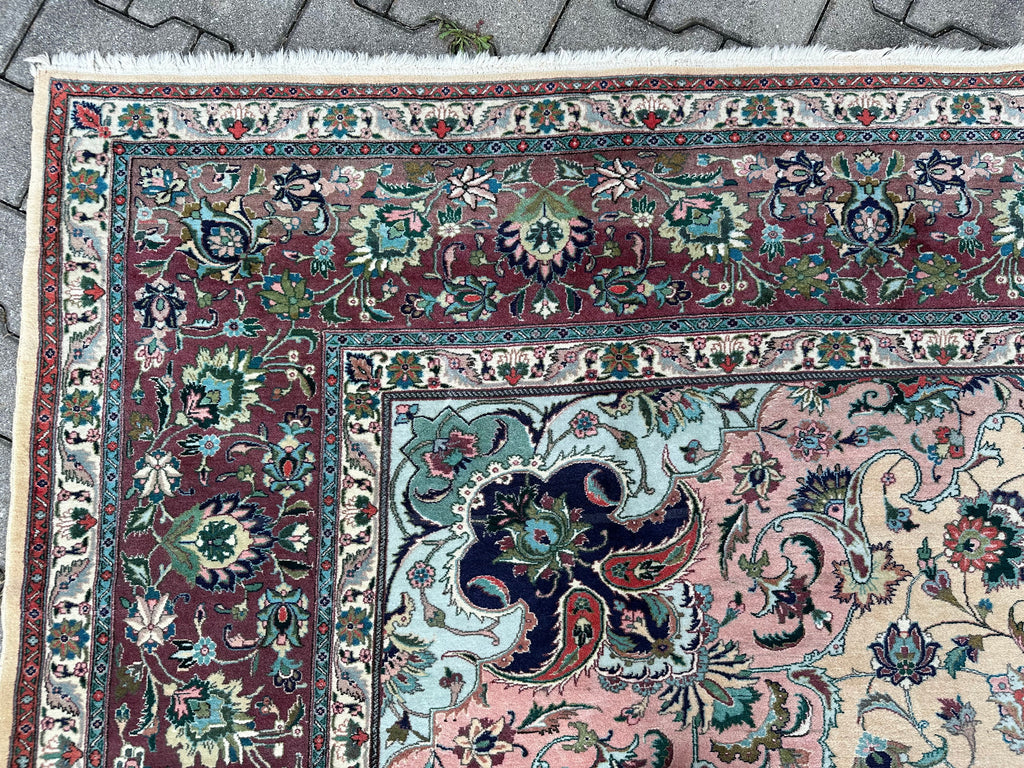 Alter Perser Teppich Orientteppich aus Wolle handgeknüpft 396x285cm