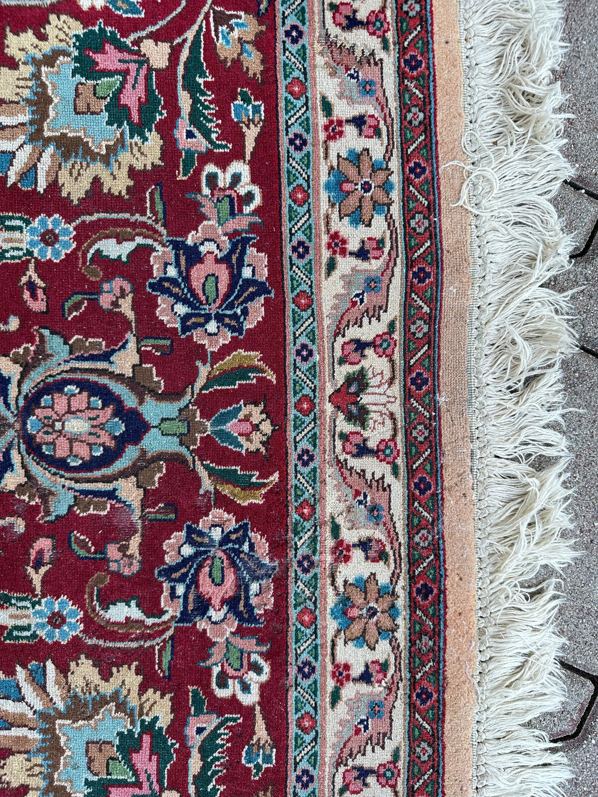 Alter Perser Teppich Orientteppich aus Wolle handgeknüpft 396x285cm