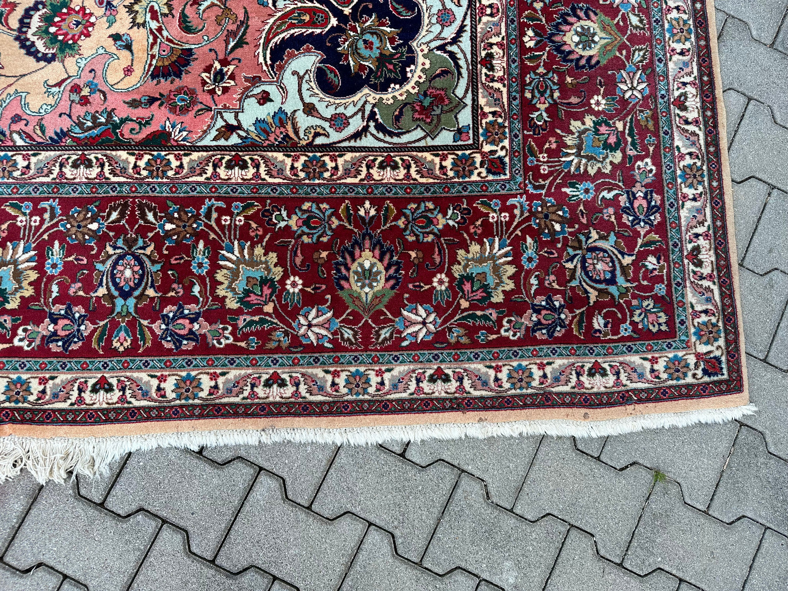 Alter Perser Teppich Orientteppich aus Wolle handgeknüpft 396x285cm