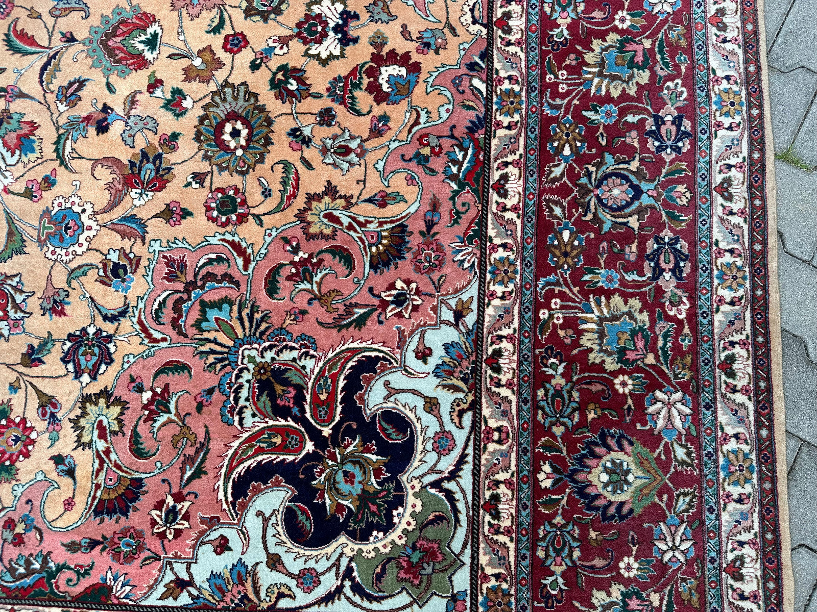 Alter Perser Teppich Orientteppich aus Wolle handgeknüpft 396x285cm
