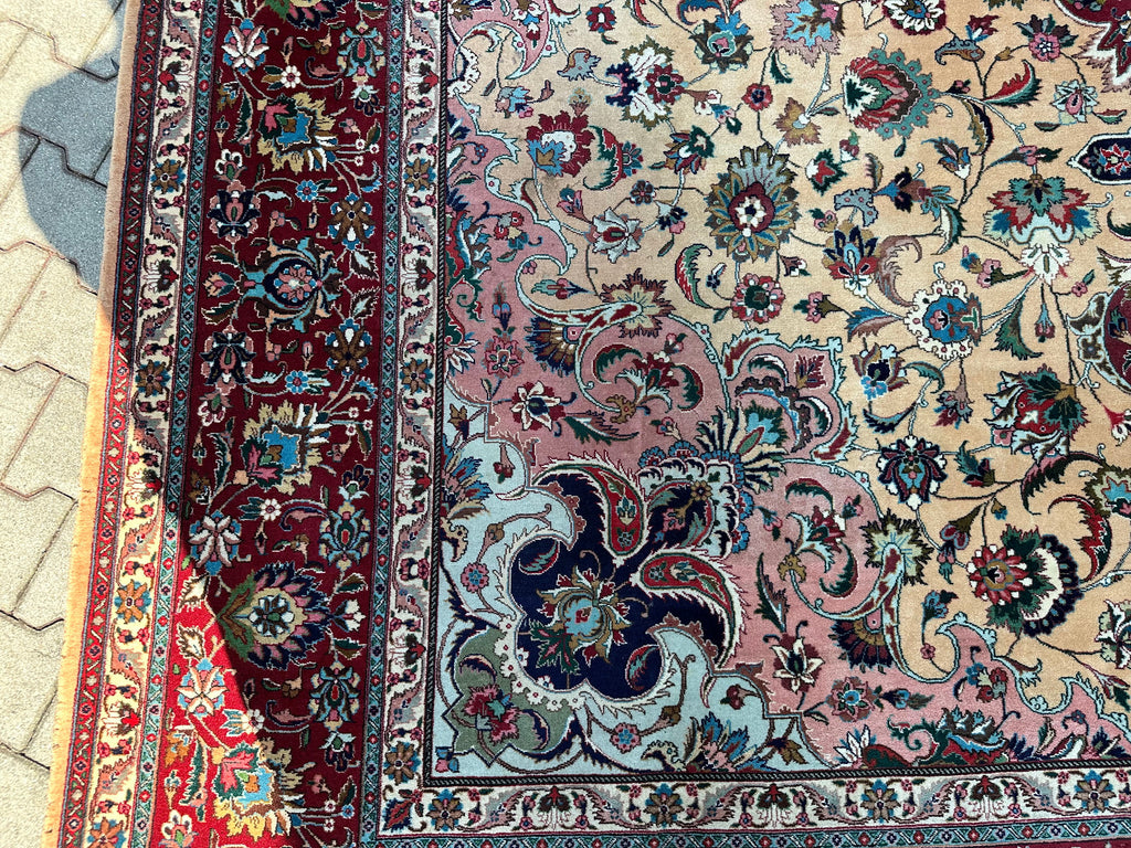 Alter Perser Teppich Orientteppich aus Wolle handgeknüpft 396x285cm