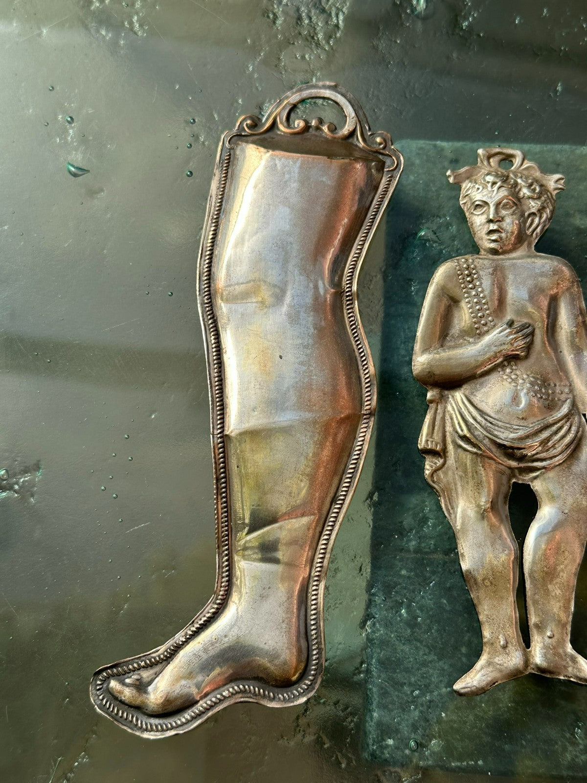 Grazie Ricevuta Konvolut Votivgaben Blech versilbert