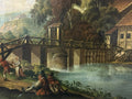 BAROCK ALTMEISTER ÖLGEMÄLDE RAST AN DER BRÜCKE PERSONEN 18/19 TES JHDT